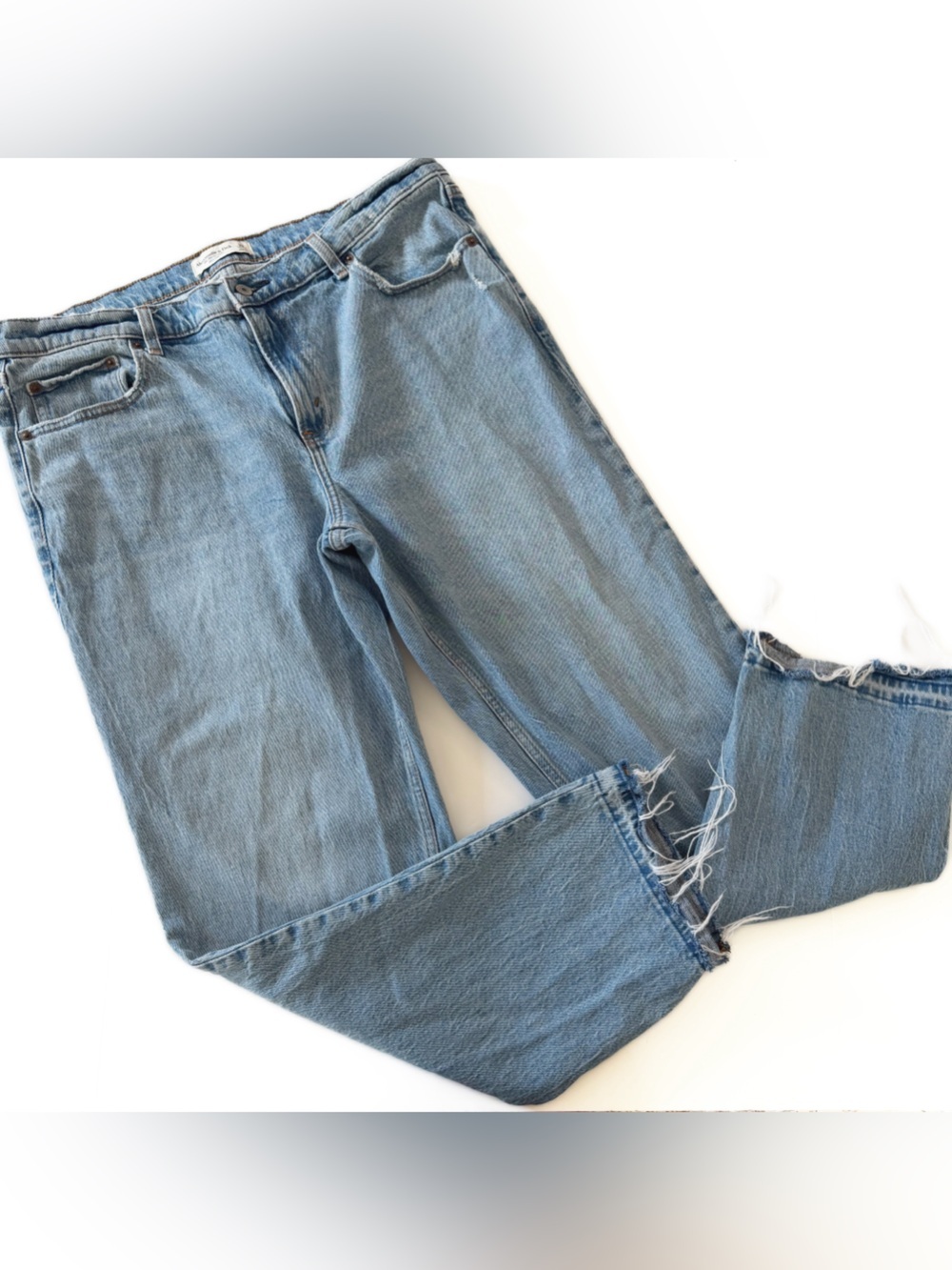Abercrombie & Fitch Jeans Womens 33 The 90s Straight Mid Rise Raw Hem